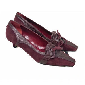 Susan Van Der Linde Burgundy Helene Kitten Heels